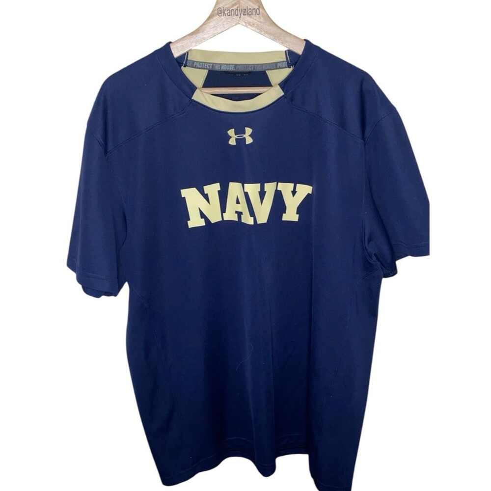 UNDER ARMOUR Mens Navy Football Jersey Tee